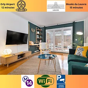 Apartment Cosy'n Paris - Parking Secure - Metro 14 - Wifi - Terrace - Premium Bedding, Gentilly
